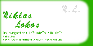 miklos lokos business card